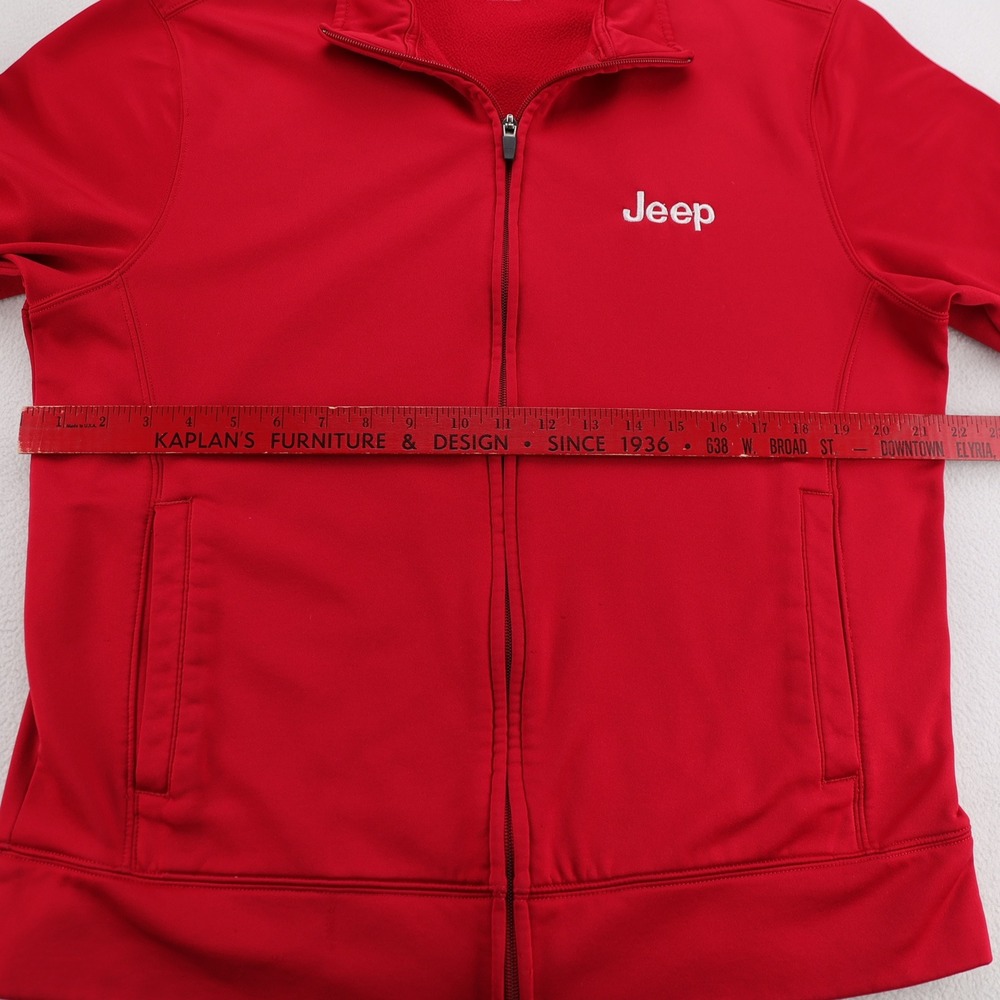 Sport-Tek Mens Jeep Logo Full Zip Fleece Lined Track Jacket Red‎ Size Medium - Picture 8 of 10